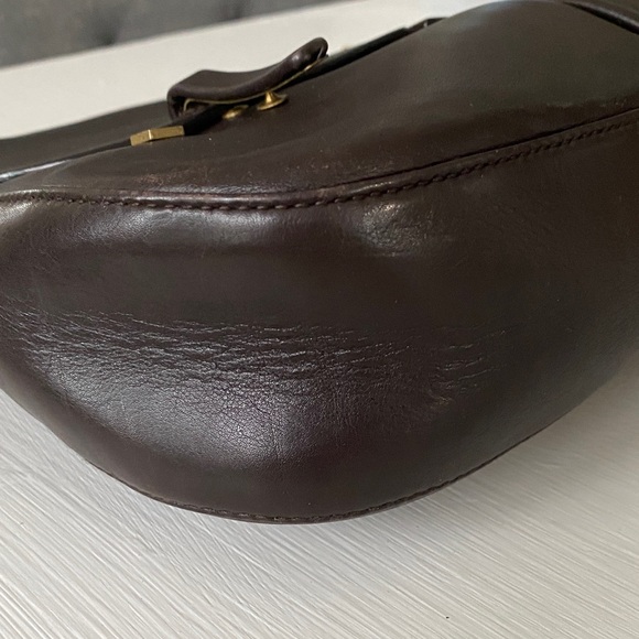 Bally Italian Brown Leather Shoulder Bag Red Strap Front Pockets w COA - Picture 9 of 17